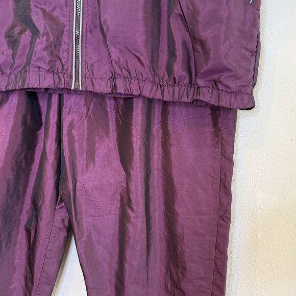 Outbrook Windbreaker Track Suit Womens Sz 1X Maroon Blue Full Zip Pull On Pants - Picture 4 of 12